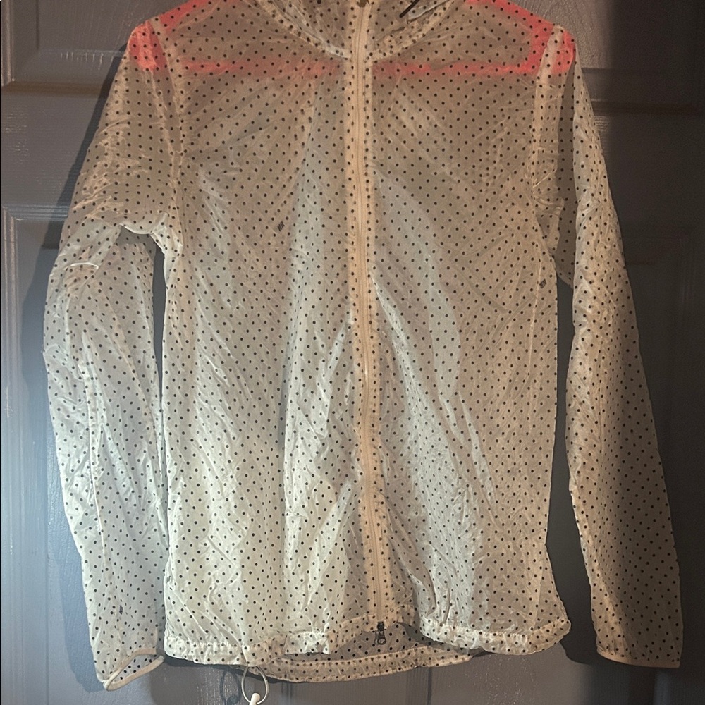 White Polka Dot Jacket with Pink Accents